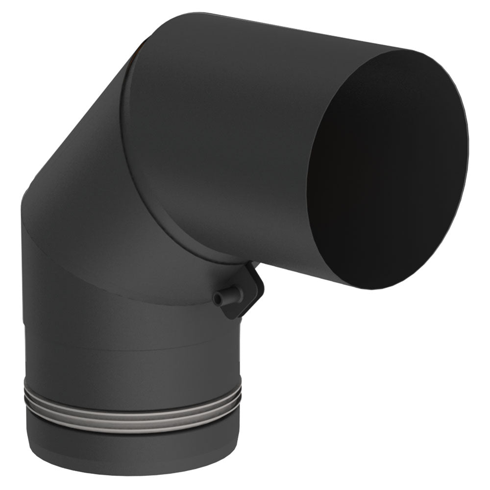Pelletrohr Bogen 90° starr mit Revision Ø80 mm - Pellet- Line Jeremias