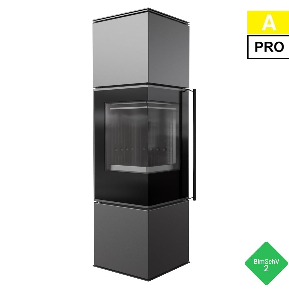 Kratki Kaminofen Ren M PRO Schwarz Links 7 kW Ø150 BImSchV Stufe 2 Holzofen