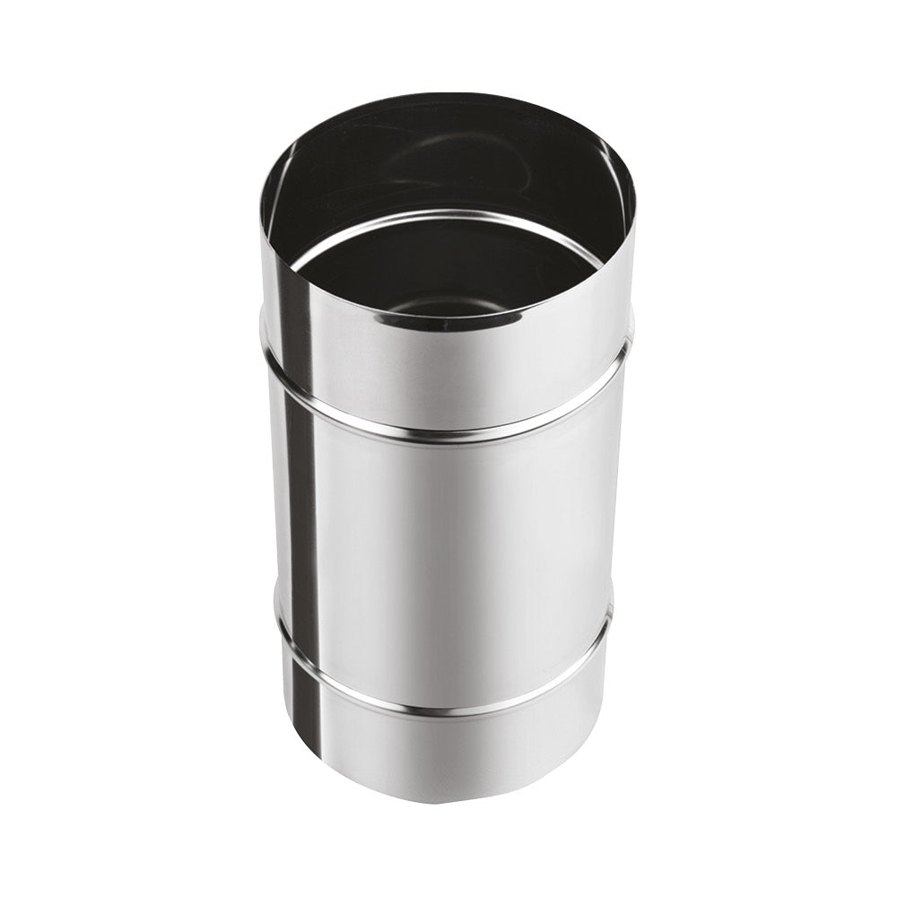 Edelstahl Doppelnippel Einwandig Ø130 mm T600 - EW 0,6 mm