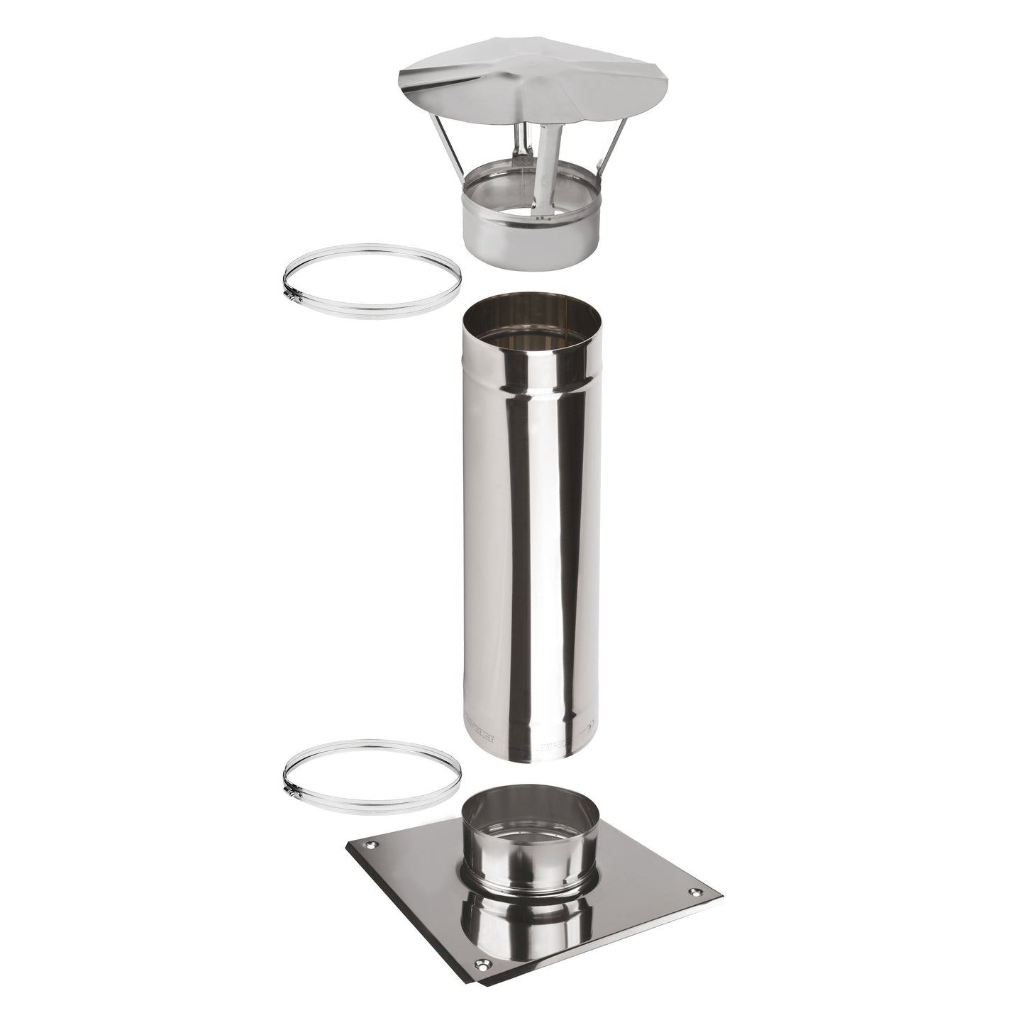 Kaminverlängerung Höhe 0,5 m - Schornsteinverlängerung Einwandig EW Ø180 mm - Premium 0,6 mm