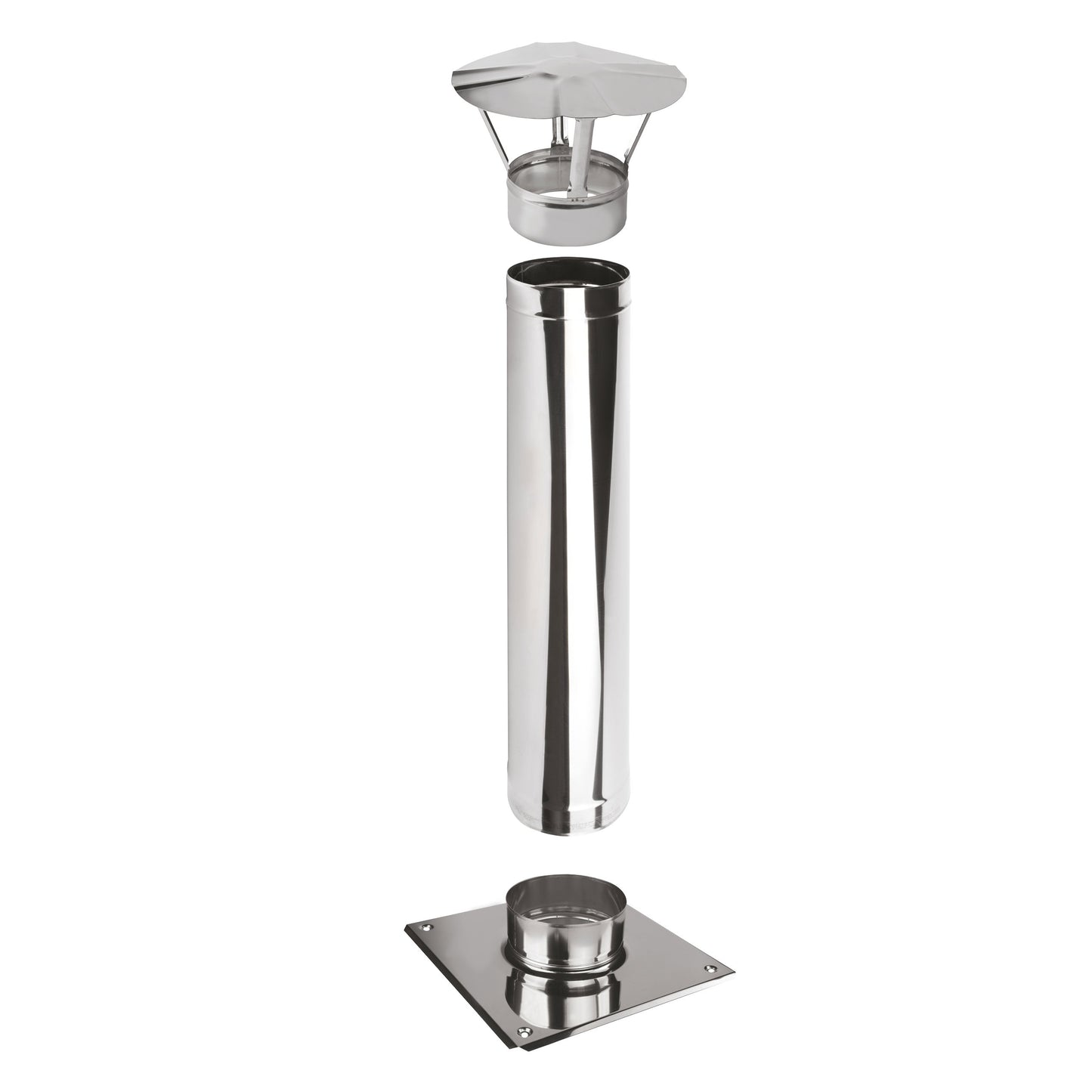 Kaminverlängerung Höhe 1 m - Schornsteinverlängerung Einwandig EW Ø180 mm - Premium 0,6 mm