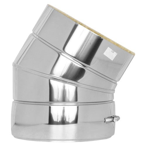 Edelstahlschornstein Bogen 30° starr Ø130 mm - V2A - DW-ECO 2.0 Jeremias