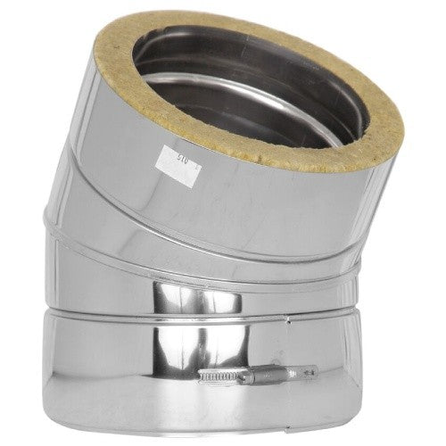 Edelstahlschornstein Bogen 30° starr Ø130 mm - V2A - DW-ECO 2.0 Jeremias