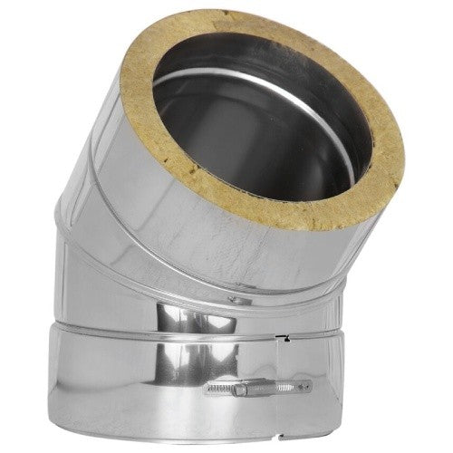 Edelstahlschornstein Bogen 45° starr Ø130 mm - V2A - DW-ECO 2.0 Jeremias