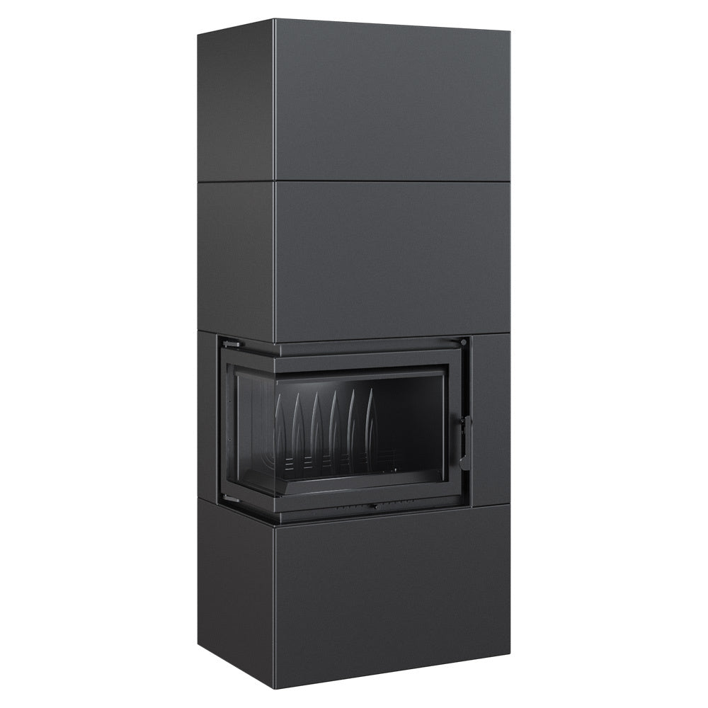Kratki Kaminofen Simple Box Schwarz Links 8 kW Ø200 BImSchV Stufe 2 Holzofen
