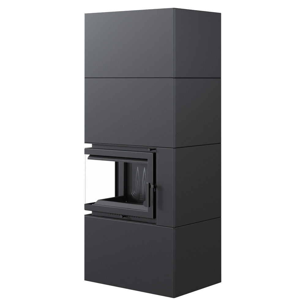 Kratki Kaminofen Simple Box Schwarz Links 8 kW Ø200 BImSchV Stufe 2 Holzofen