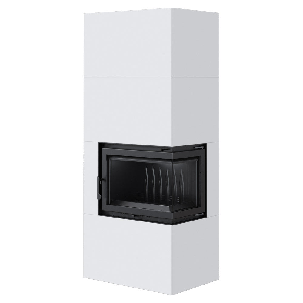Kratki Kaminofen Simple Box Weiß Rechts 8 kW Ø200 BImSchV Stufe 2 Holzofen