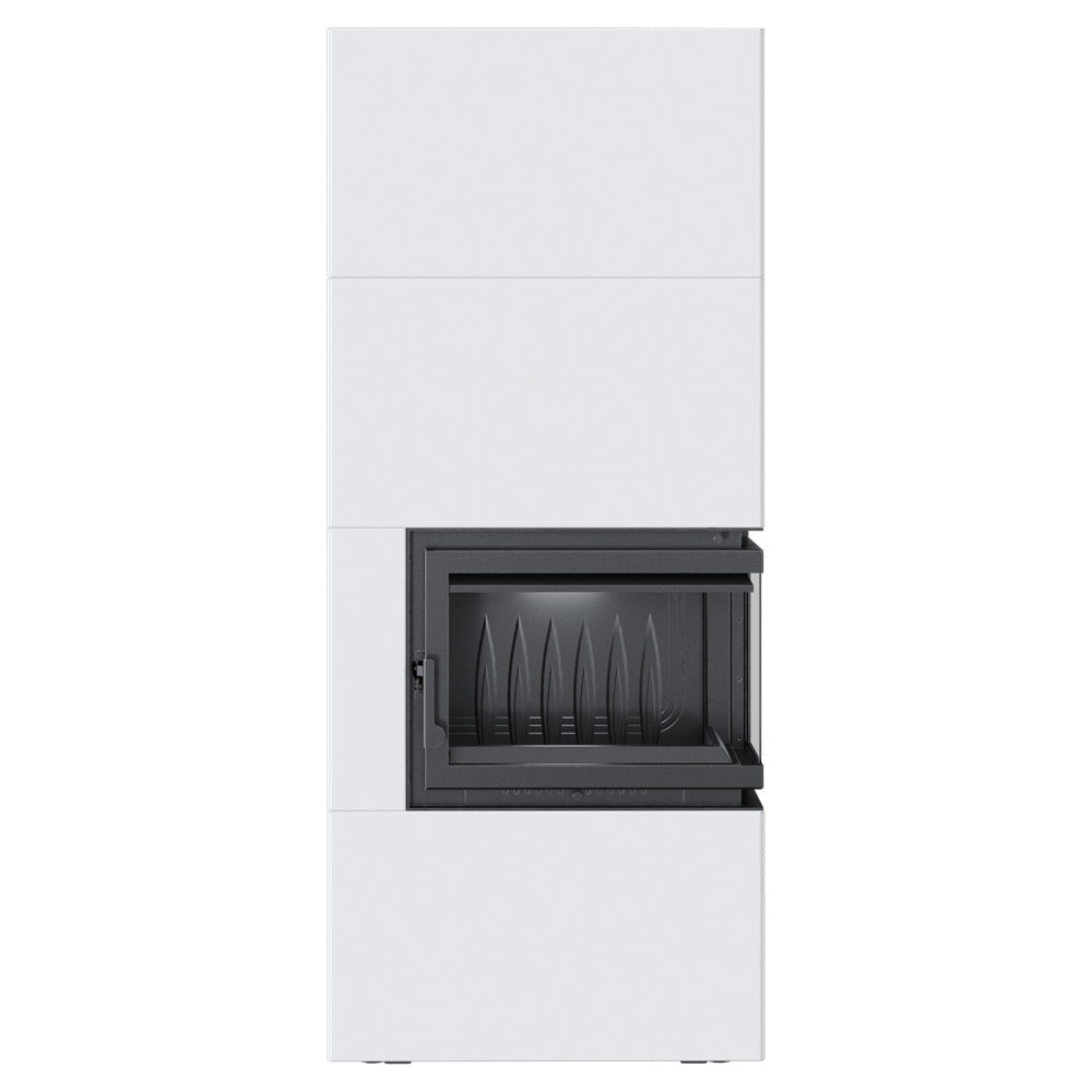 Kratki Kaminofen Simple Box Weiß Rechts 8 kW Ø200 BImSchV Stufe 2 Holzofen