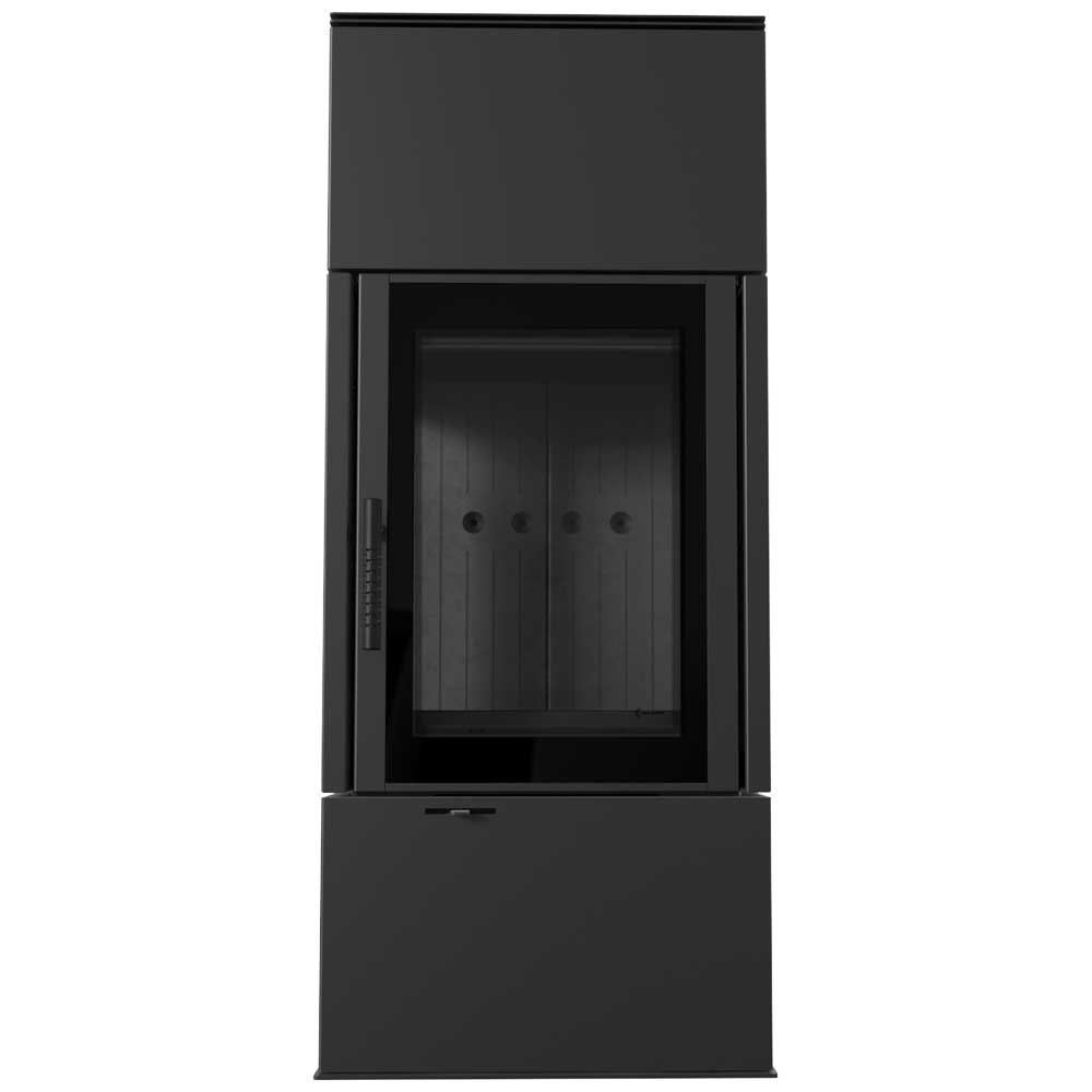 Kratki Kaminofen Thor View 3-seitig Schwarz Rechts 8 kW Ø150 BImSchV Stufe 2 Holzofen