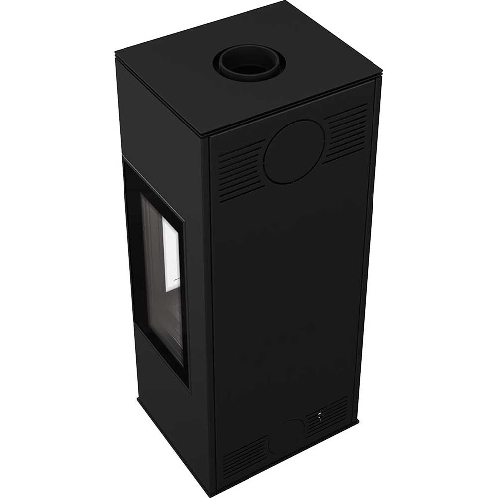 Kratki Kaminofen Thor View 3-seitig Schwarz Rechts 8 kW Ø150 BImSchV Stufe 2 Holzofen