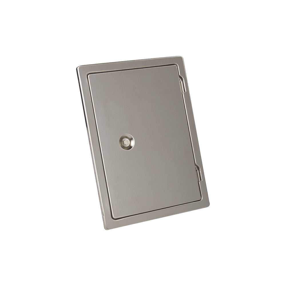 Edelstahl Kamintür - 140 x 210 mm - Rußschutztür mit Vierkantverschluss