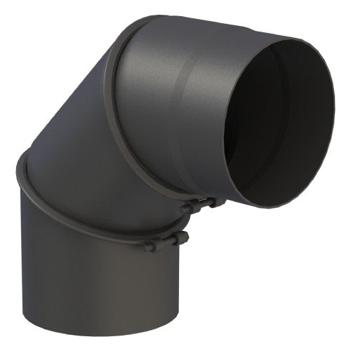 Ofenrohr - Winkel 0-90° 3-teilig ohne Tür Ø150 mm - 2,0 mm - schwarz - Ferro-Lux Jeremias
