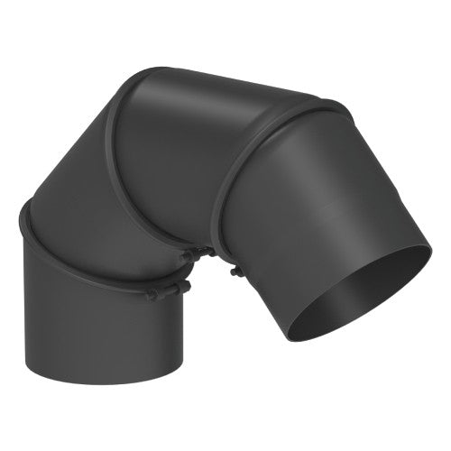 Ofenrohr - Winkel 0-90° 4-teilig ohne Tür Ø150 mm - 2,0 mm - schwarz - Ferro-Lux Jeremias
