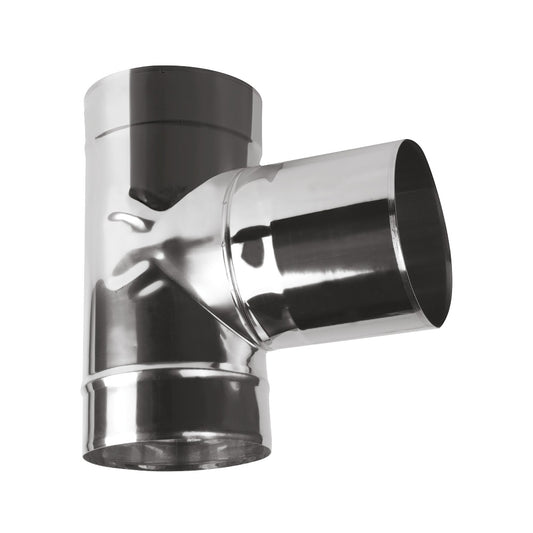 Edelstahl T-Anschluss / T-Stück 90° Ø130 mm