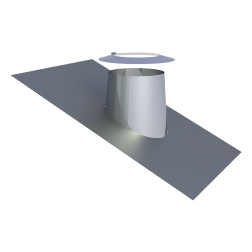 Edelstahl DW Dachdurchführung 16°- 25° mit Bleirand und Wetterkragen Ø130 mm - V2A - DW-ECO 2.0 Jeremias