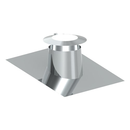 Edelstahl DW Dachdurchführung 5°- 15° mit Bleirand und Wetterkragen Ø130 mm - V2A - DW-ECO 2.0 Jeremias