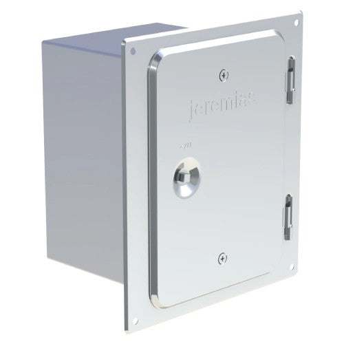 Edelstahl Kamintüre 210x140 mm mit Verlängerung und Schiebestutzen für Reinigungselement - 0,6 mm - V4A, V2A - Abgasrohr Sanierung EW-FU Jeremias