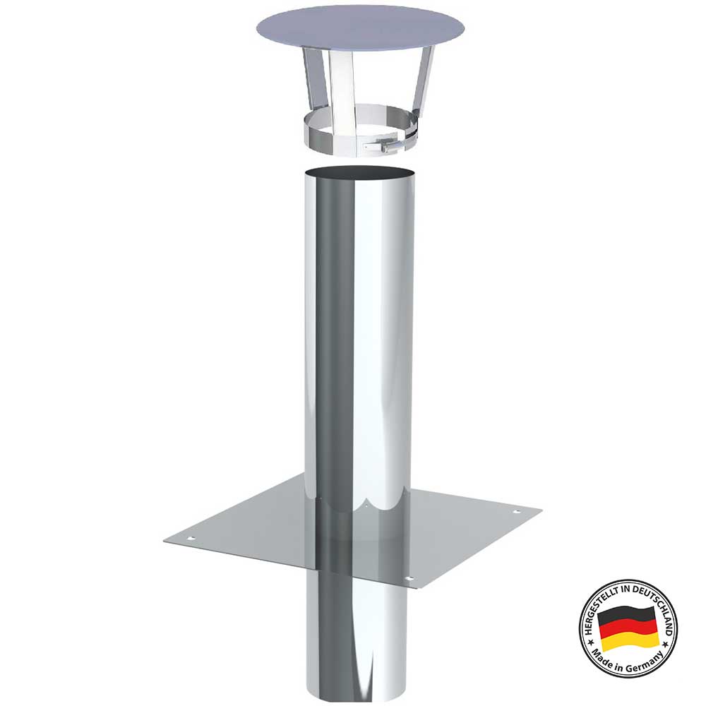 Kaminverlängerung Höhe 0,5 m - Schornsteinverlängerung Einwandig Ø120 mm - EW-FU Jeremias