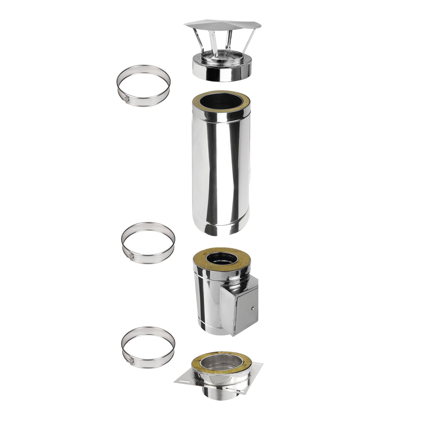 Kaminverlängerung Konfigurator Doppelwandig - Schornsteinverlängerung DW Ø130 mm, Ø150 mm, Ø160 mm, Ø180 mm, Ø200 mm - Jeremias DW-ECO 2.0