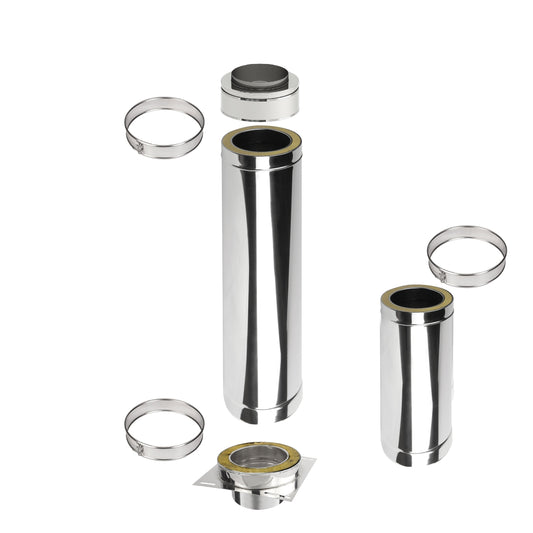 Kaminverlängerung Höhe 1,5 m - Schornsteinverlängerung Doppelwandig DW Ø150 mm - Jeremias DW-ECO 2.0