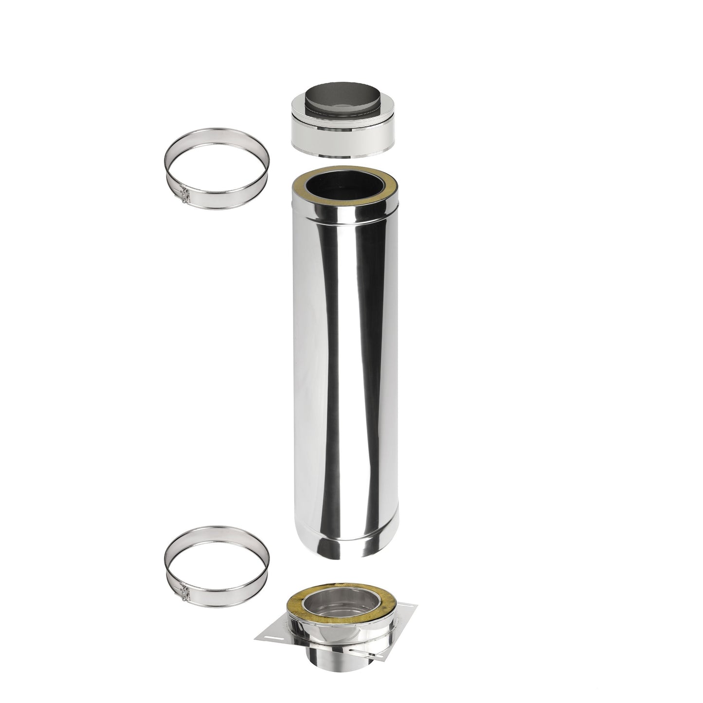 Kaminverlängerung Höhe 1 m - Schornsteinverlängerung Doppelwandig DW Ø160 mm - Jeremias DW-ECO 2.0