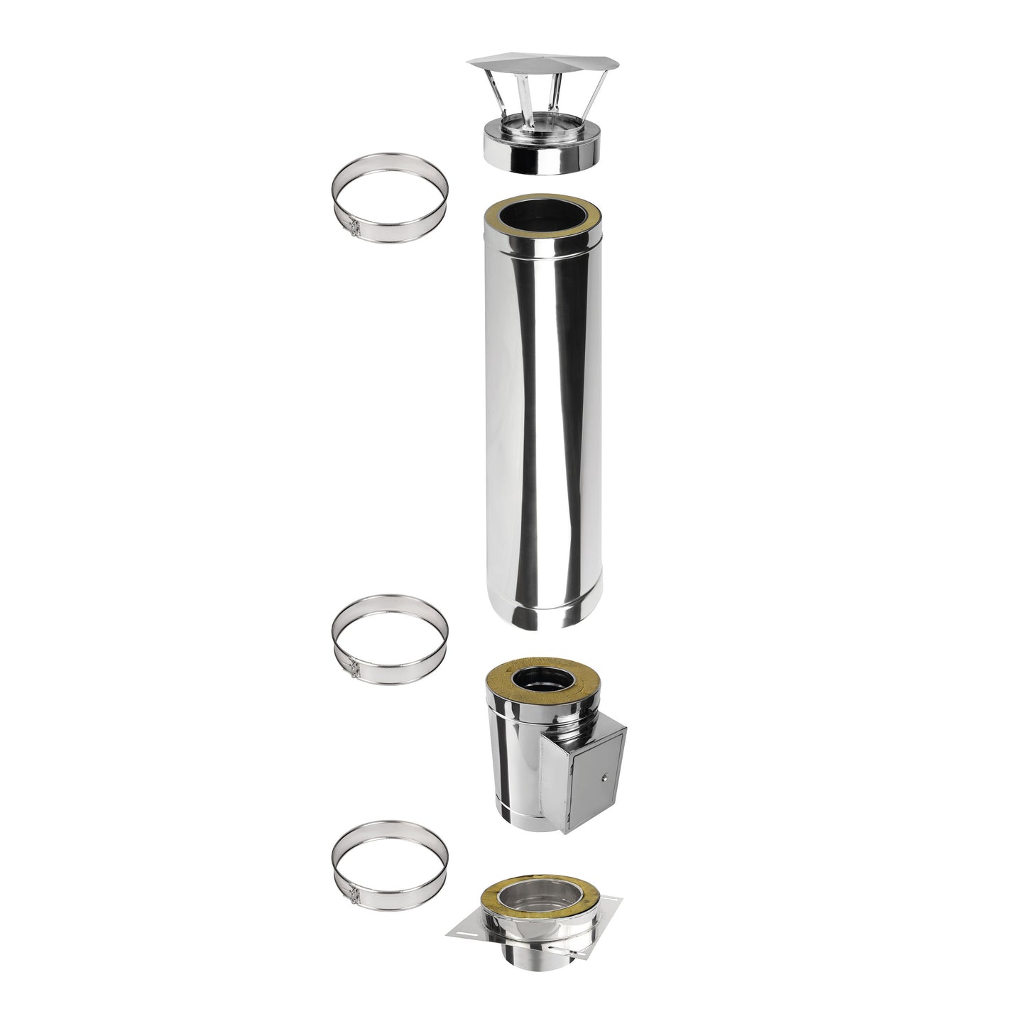 Kaminverlängerung Konfigurator Doppelwandig - Schornsteinverlängerung DW Ø130 mm, Ø150 mm, Ø160 mm, Ø180 mm, Ø200 mm - Jeremias DW-ECO 2.0