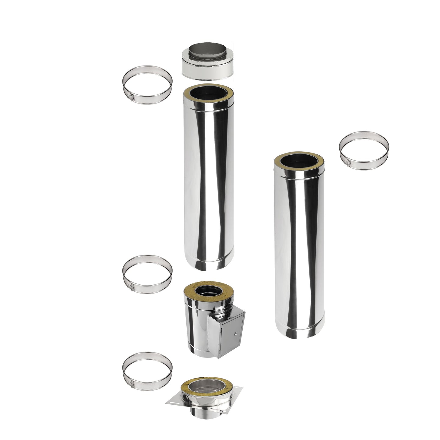 Kaminverlängerung Konfigurator Doppelwandig - Schornsteinverlängerung DW Ø130 mm, Ø150 mm, Ø160 mm, Ø180 mm, Ø200 mm - Jeremias DW-ECO 2.0