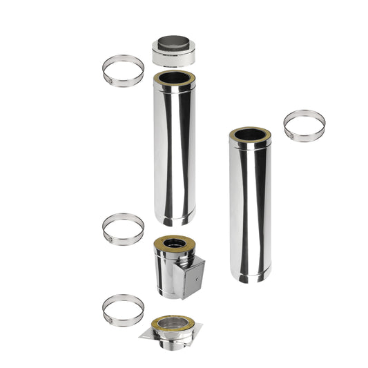Kaminverlängerung Konfigurator Doppelwandig - Schornsteinverlängerung DW Ø130 mm, Ø150 mm, Ø160 mm, Ø180 mm, Ø200 mm - Jeremias DW-ECO 2.0