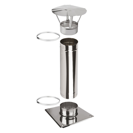 Kaminverlängerung Höhe 0,5 m - Schornsteinverlängerung Einwandig EW Ø130 mm - Premium 0,6 mm