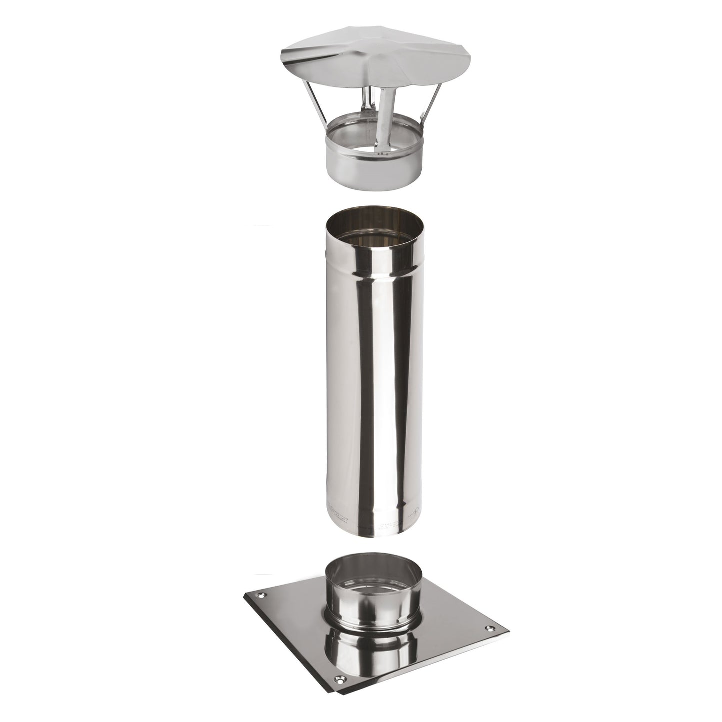 Kaminverlängerung Höhe 0,5 m - Schornsteiverlängerung Einwandig EW Ø160 mm - Premium 0,6 mm