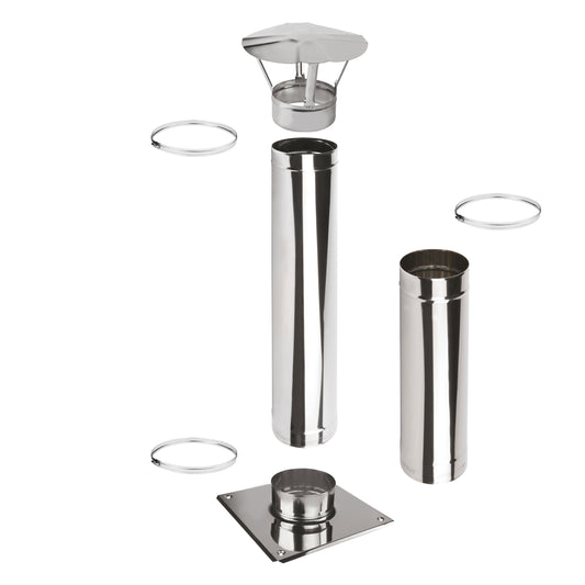 Kaminverlängerung Höhe 1,5 m - Schornsteinverlängerung Einwandig EW Ø160 mm - Premium 0,6 mm