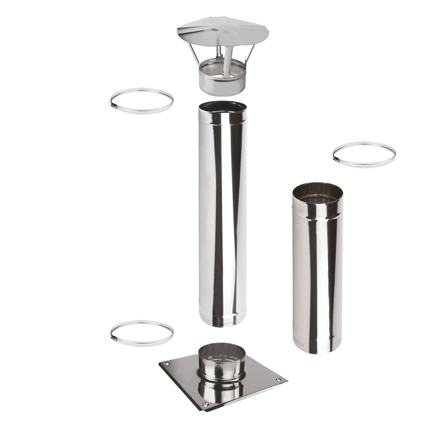Kaminverlängerung Höhe 1,5 m - Schornsteinverlängerung Einwandig EW Ø180 mm - Premium 0,6 mm