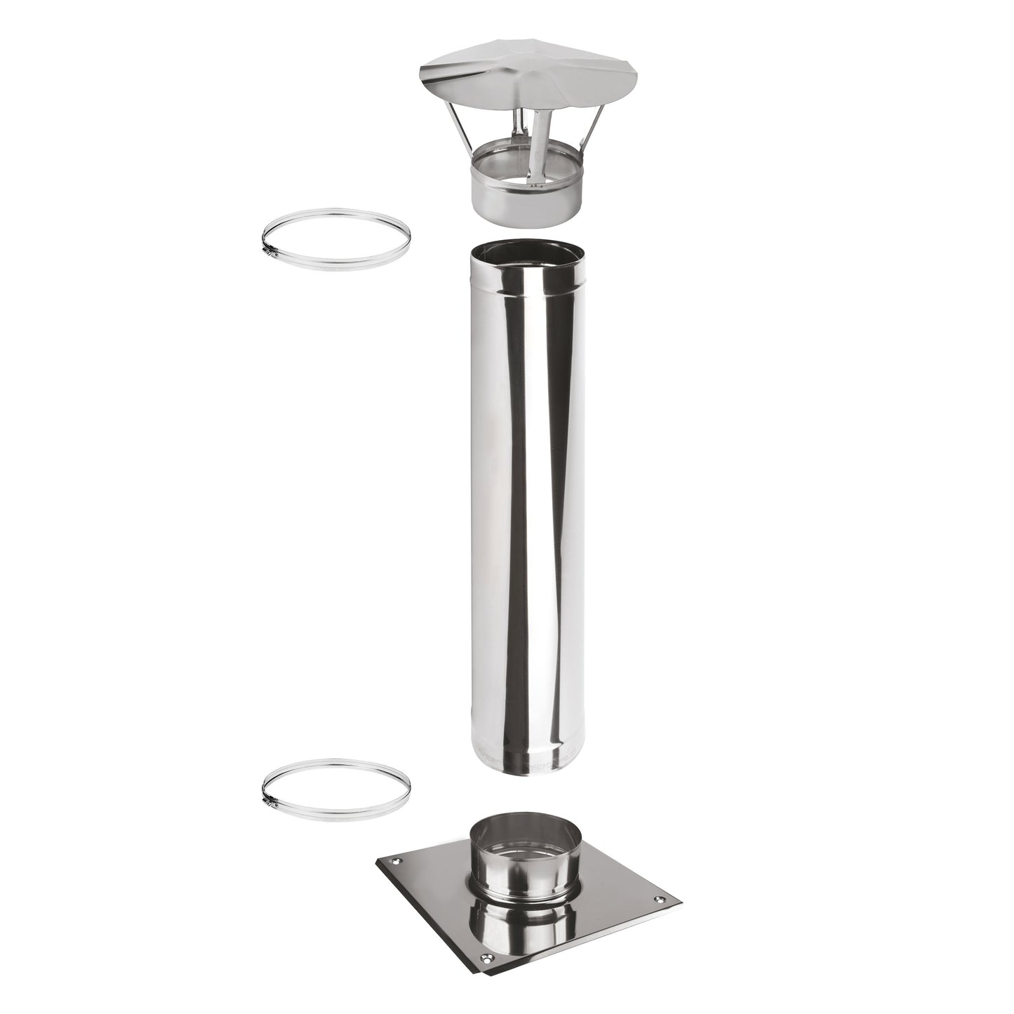 Kaminverlängerung Höhe 1 m - Schornsteinverlängerung Einwandig EW Ø130 mm - Premium 0,6 mm