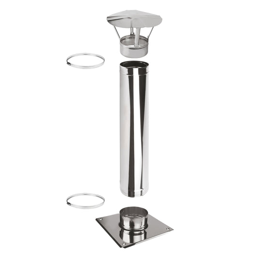 Kaminverlängerung Höhe 1 m - Schornsteinverlängerung Einwandig EW Ø130 mm - Premium 0,6 mm
