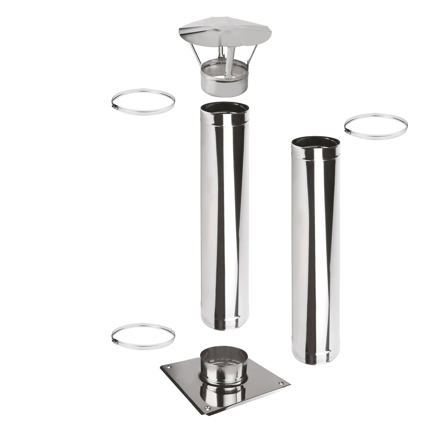 Kaminverlängerung Höhe 2 m - Schornsteinverlängerung Einwandig EW Ø150 mm - Premium 0,6 mm