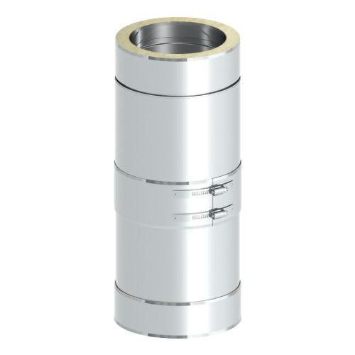 Edelstahlschornstein Schiebeelement für Verbindungsleitung Lange 320- 460 mm Ø130 mm - V2A - DW-ECO 2.0 Jeremias