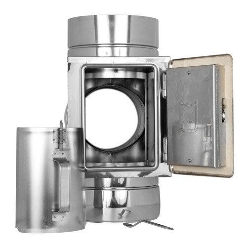 Edelstahlschornstein T-Stück 90° mit Reinigung gegenüberliegend Ø180 mm - V2A - DW-ECO 2.0 Jeremias