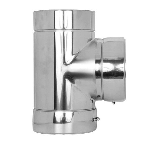 Edelstahlschornstein T-Stück 90° Ø130 mm - V2A - DW-ECO 2.0 Jeremias