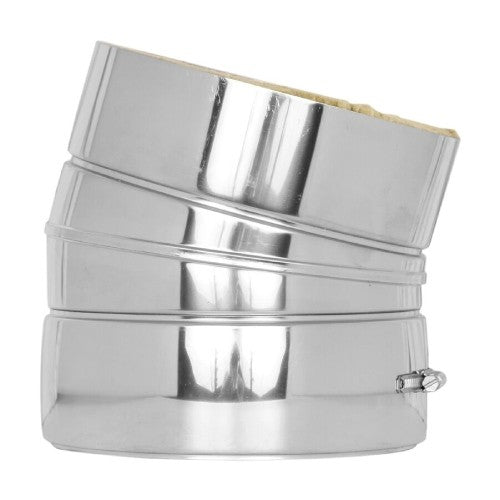 Edelstahlschornstein Bogen 15° starr Ø180 mm - V2A - DW-ECO 2.0 Jeremias