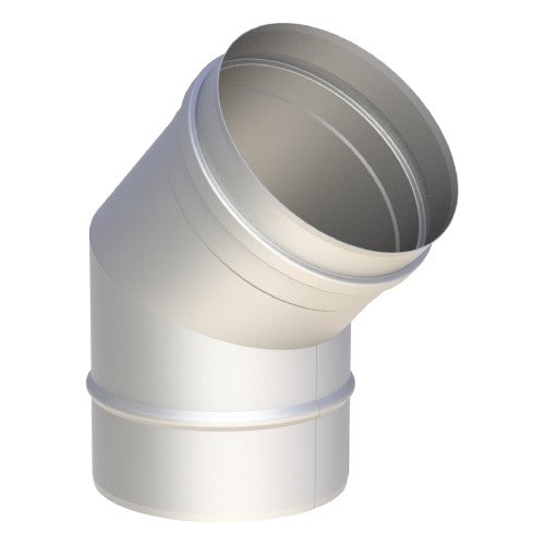 Edelstahl Bogen 45° starr Ø180 mm - 0,6 mm - V4A, V2A - Abgasrohr Sanierung EW-FU Jeremias