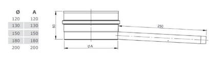 Edelstahl Kondensatschale mit Ablauf - Ø150 mm - 0,6 mm - V4A, V2A - Abgasrohr Sanierung EW-FU Jeremias