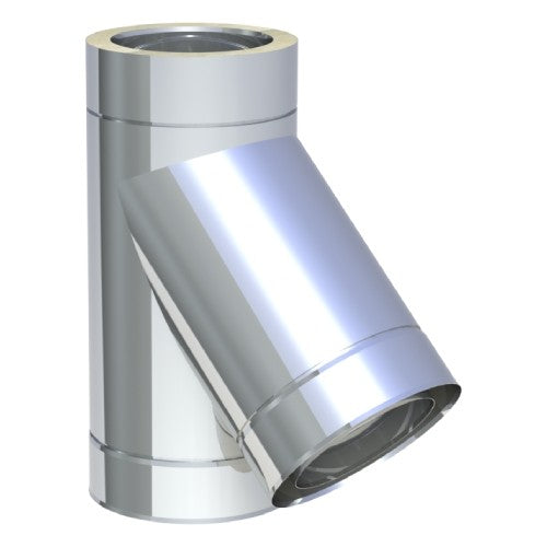 Edelstahlschornstein T-Stück 45° Ø130 mm - V2A - DW-ECO 2.0 Jeremias