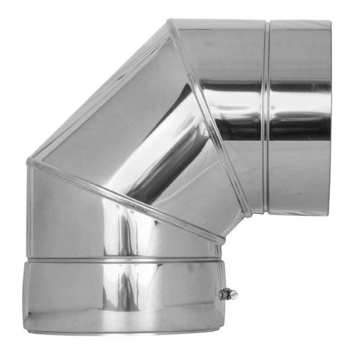 Edelstahlschornstein Bogen 90° starr Ø150 mm - V2A - DW-ECO 2.0 Jeremias