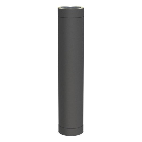 Edelstahlschornstein Doppelwandig Rohr Schwarz Länge 1000 mm Schwarz Ø150 mm - V2A - Jeremias DW-Black