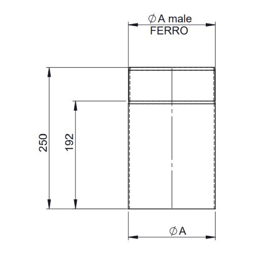 Ofenrohr - Längenelement 250 mm Ø150 mm - 2,0 mm - schwarz - Ferro-Lux Jeremias
