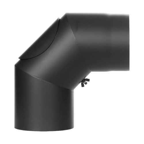 Ofenrohr - Winkel 90° mit Tür Ø150 mm - 2,0 mm - schwarz - Ferro-Lux Jeremias