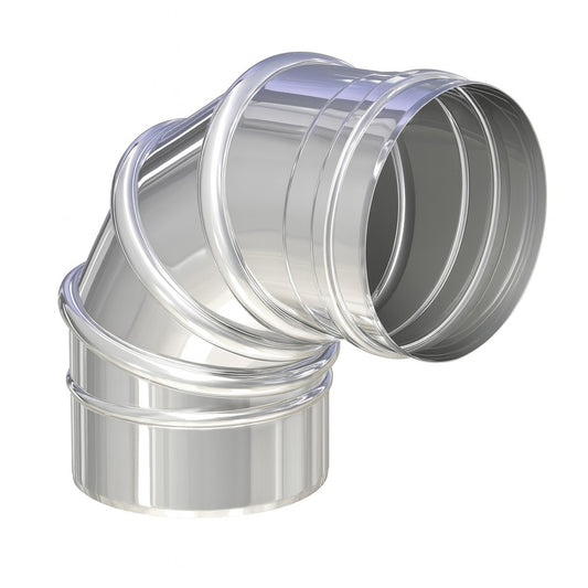 Edelstahl Bogen drehbar 0-90° - Ø150 mm - 0,6 mm - V4A, V2A - Abgasrohr Sanierung EW-FU Jeremias